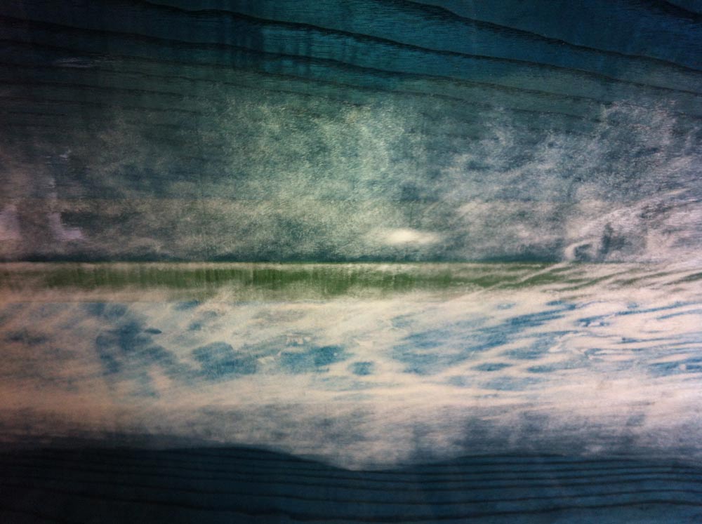 Rayon vert, tableau de marqueterie 120x60cm