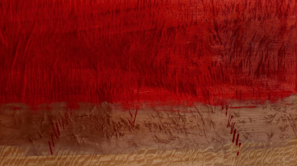 Flamboyant, tableau de marqueterie 120x60cm